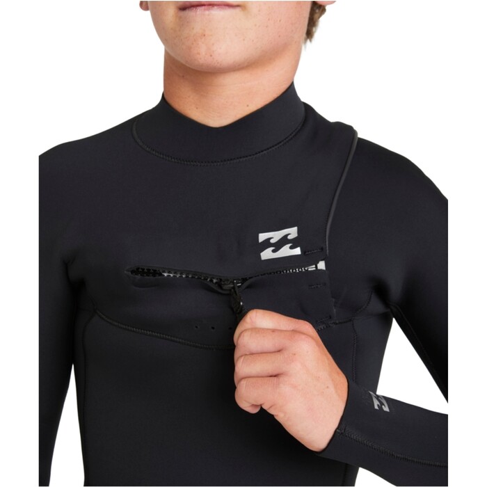 2024 Billabong Junior Foil 4/3mm Chest Zip Wetsuit ABBW100155 - Black